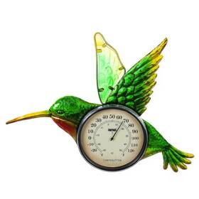 Evergreen 47m2383 Thermometer - Green Hummingbird Outdoor Wall Lot Of 2 Nib