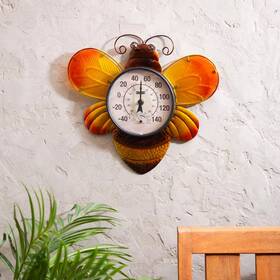 Evergreen Enterprises 445016993985 13 Inch Bee Outdoor Wall Thermometer