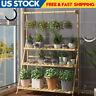 Exj3786955 Meco Folding Bamboo Hanging Flower Pot Rack Plant Stand Shelf