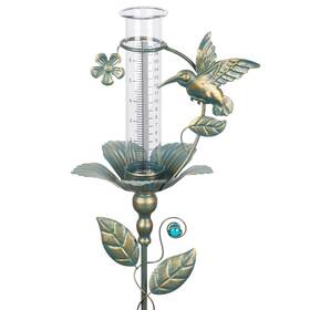 Ms0011lyq Fastruggle Rain Gauge Outdoor - 7 Inch Glass Gauges Tube Large Hummingbird