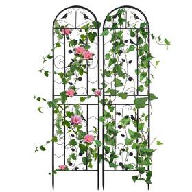Fativo 427274568693 2 Pack Tall Garden Trellis Decorative Outdoor Black Metal