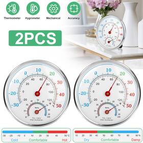 Fayue 601549056536 2pcs Wall Thermometer Indoor Outdoor Mount Garden Greenhouse Home Humidity Meter