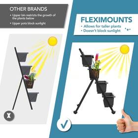Fleximounts 810072824240 Eshelf 4ft Vertical Raised Garden Bed 4-tier Freestanding