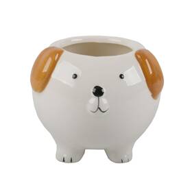 Flora Bunda 803284017685 4 Inch Brown Dog Ceramic Empty Planter