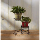 Fips-40n05 Flower Display Outdoor Patio Decor Pot Holder Garden 2 Plant Metal Stand Tier