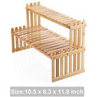 Flpts01 Bamboo Plant Stand Compact Flower Potted Display Natural Shelf Rack