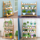 V4sqkerfw9 Folding Shelf Plant Stand Bamboo Flower Display Rack Hanging Basket Rail