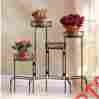 Four-tier Plant Stand Screen Unbranded Mesh Adjustable Folding Black Metal Pot Holder