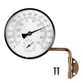 Foxyoo 717025294641 4-inch Brass Outdoor Thermometer - Analog Temperature Gauge For Patio Greenh