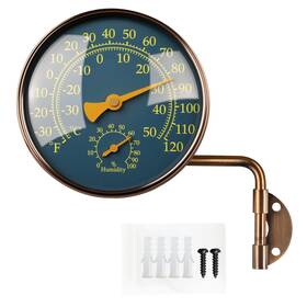 Foxyoo 717328559287 4-inch Outdoor Thermometer And Humidity Gauge Window For