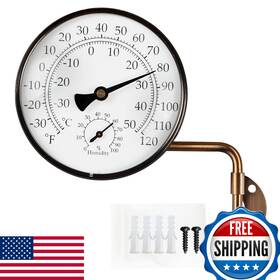Foxyoo B0cm65ymyq 4 Inch Outdoor Thermometer And Humidity Gauge - Window Wall Patio Garden