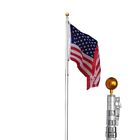 Fp-t16-20-25f Fdw Flag Pole Kit Telescopic Aluminum Flagpole Us Ball Fly