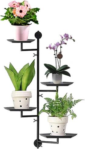 Ft Hita 313045877859 Rotating Window Plant Shelves 4-tier Metal Stand Wall Mounted