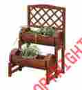 G10028 Convenience Concepts Planters Potts Double Barrel Planter Trellis Wood