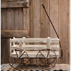 G60094 Cwi Antique Style Wooden Crate Wagon Garden Patio Planter Distressed