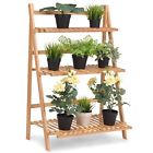 G99980 Giantex Bamboo Foldable Pot Rack Plant Shelf Flower 762435099980