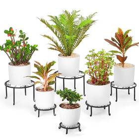 Gar-life 768447927365 6-pack Metal Plant Stands For Outdoor Indoor Plants Free-installation Flower