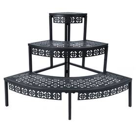 Garden 4 You 730794088204 3 Tier Plant Stand Semi-circular Flower Pot Organizer Rack Quarter Round Plan