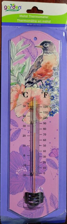 Garden Collection 195464277249 Metal Thermometer Spring Theme 10.6 Inch Or 26.9 Cm
