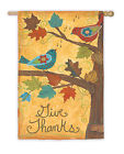 25t3677 Garden Patchwork Flag Vertical Birds Evergreen