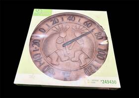 243430 Garden Treasures Vintage- 15 Inch Dia. Kokopelli Clock Thermometer New Old Stock