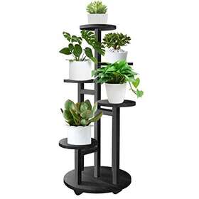 Geebobo 736961294232 5 Tiered Tall Plant Stand For Indoor Wood Shelf Corner Display Rack M