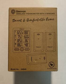 248649 Geevon Wireless Thermometer With 3 Sensors #248649 New Open Box Indoor Outdoor