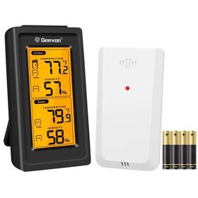 Geevon 729911891728 Indoor Outdoor Thermometer Wireless Digital Temperature With Lcd