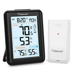 Geevon Ge-86300-wus Tx19 Indoor Outdoor Thermometer For Seniors Digital Temperature And Humidity Monit