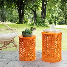 2003800007 Glitzhome Garden Stool / Plant Stand Accent Table Multi-functional Set Of 2