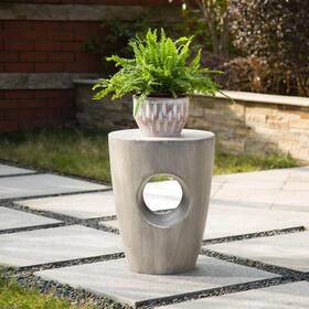 Gh2007200022 Glitzhome Garden Stool/planter Stand 18 Inch Mgo Faux Concrete Multi-functional Gray