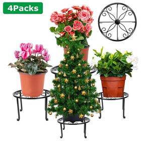 Gpct3886 Global Phoenix Stands Mc 4packs Iron Plotted Plant Shelves Heavy Duty Round Flower Pot Holder