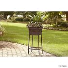 Grand Harbor Large Wicker Square Plant Stand Indoor Outdoor Planter Garden Flowers Decor New 0682428085021