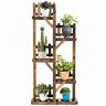 Gt3565 Costway Flower Rack Wood Plant Stand Pots Display Shelves Garden