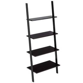 Gym05810 Gymax Leaning Wall Bookcase Plant Stand 60 Inch H X 25 W Wood Material 4-tier Black