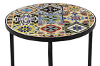 H01-90242m Unbranded Medium Tile Plant Stand Flower Planter Round Outdoor Garden