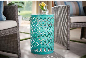 Hampton Bay Table Accent Plant Stand Indoor Outdoor Blue Haze