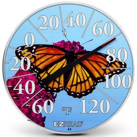 B016ti26ee Headwind Ezread 840-1235 Hanging Dial Thermometer Indoor Outdoor 12.5 Inch Butterfly Design