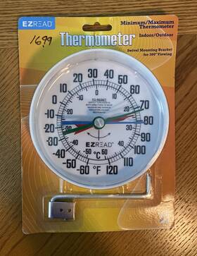 Headwind Consumer Products 053291400578 Ez Read Min Max Indoor Outdoor Thermometer Mounting Bracket -