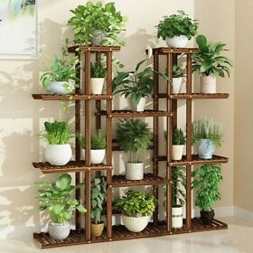 Heavy Duty Wood Plant Stand Pots Organizer Planter Books Storage Shelf Home Deco
