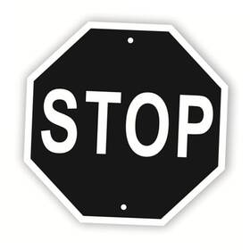 Heiokey Hekys072 Classic Stop Road Sign - 12 Inch X Aluminum Traffic For Home Black