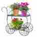 Bkyst445 Hhj78 Cobraco Plant Stand Durable Rust-resistant Two Tiered Garden Flower Cart 764832425515