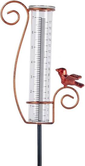 Sy-1703 Hobyluby Cardinal Rain Gauge Outdoor 7 Inch Metal Gauges For Measuring