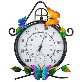 Sy0422 Hobyluby Large Outdoor Thermometer House-shape Wall-mounted With Humidity