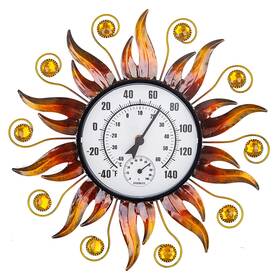 Yf055 Hobyluby 13 Inch Indoor Outdoor Thermometer Sun Wall-mounted With Humidity Easy
