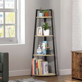 Gtzhwc0073dsvgt Hommoo 4-tier Corner Ladder Wood Shelf Multipurpose Bookshelf Plant Stand