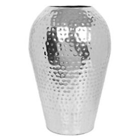 Hosley 10 Inch High Hammered Iron Vase Handcrafted By Artisans Using