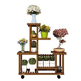 Huawind Wood Plant Stand Stands Indoor Outdoor 5 Tiered Large