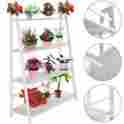 Hw51795 Generic Heavy Duty Plant Flower Stand Shelves Pot Patio Holder Garden White Metal Mesh 4781544313707