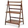 Hw57105color Costway Folding Bamboo Flower Shelf 6971191097244